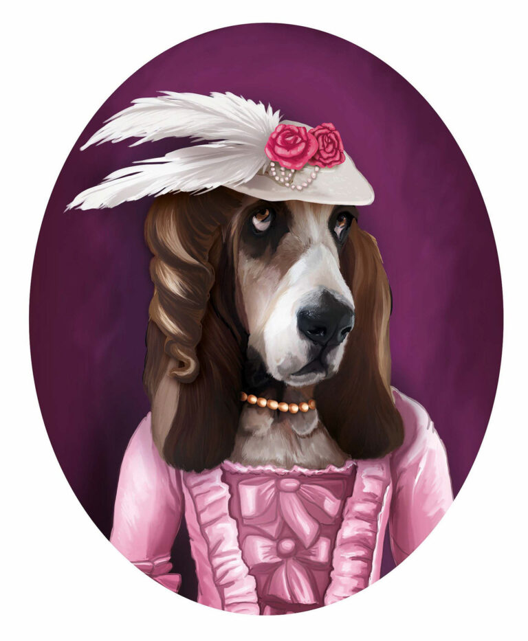 Illustration numérique d'un chien en costume