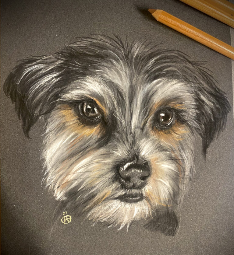 Illustration pastel d'un chien